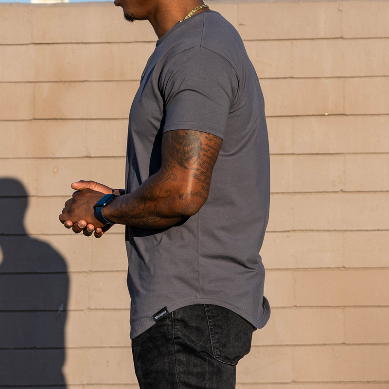 021 ESSENTIAL DROP-CUT HENLEY - CHARCOAL