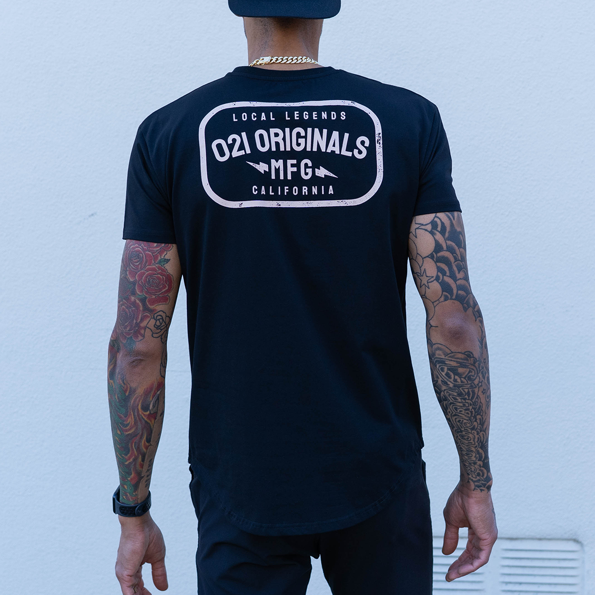 LOCAL MFG DROP-CUT T-SHIRT - BLACK