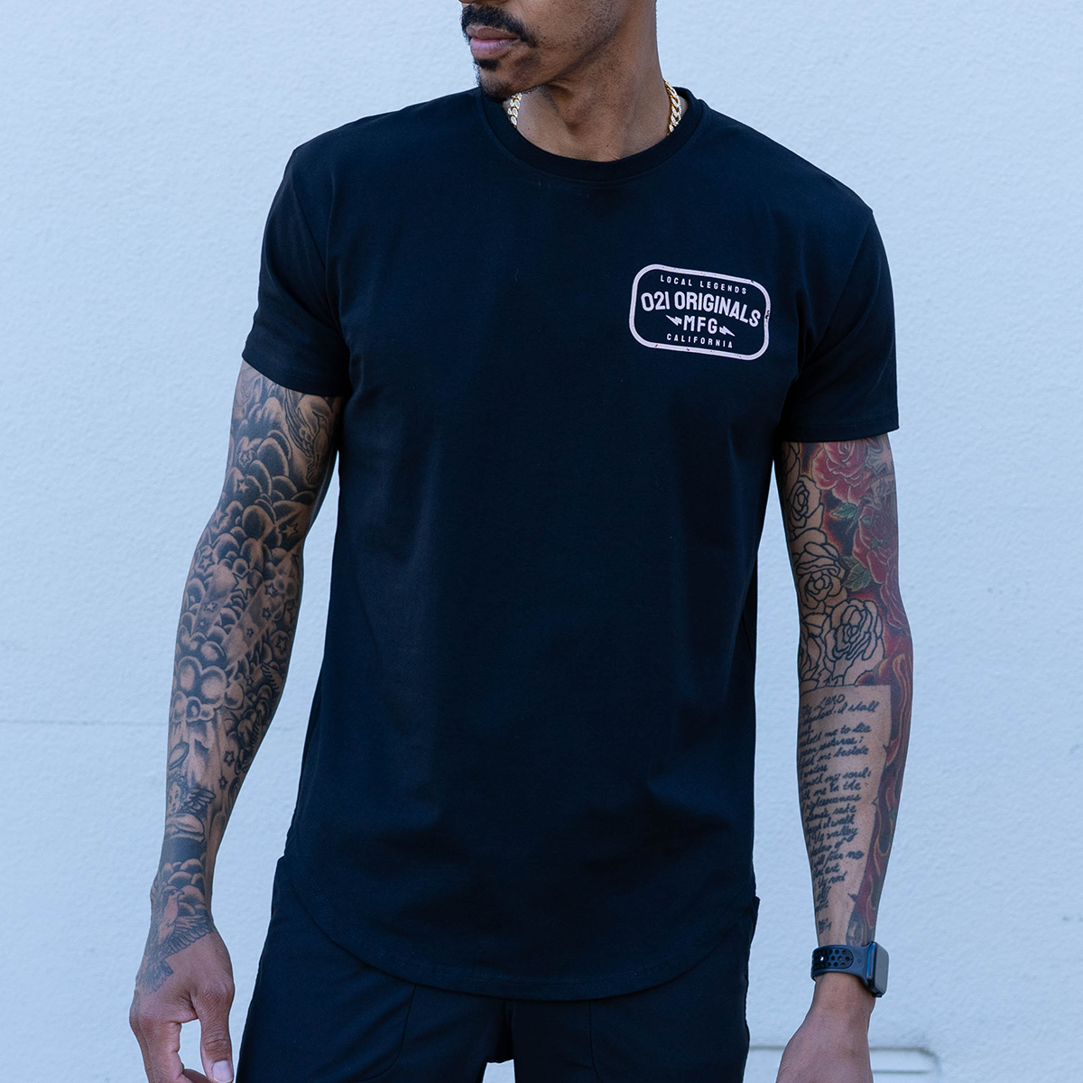 LOCAL MFG DROP-CUT T-SHIRT - BLACK