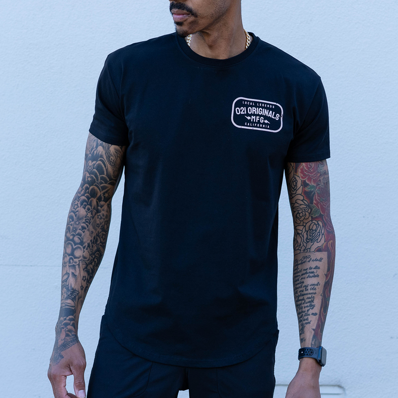 LOCAL MFG DROP-CUT T-SHIRT - BLACK