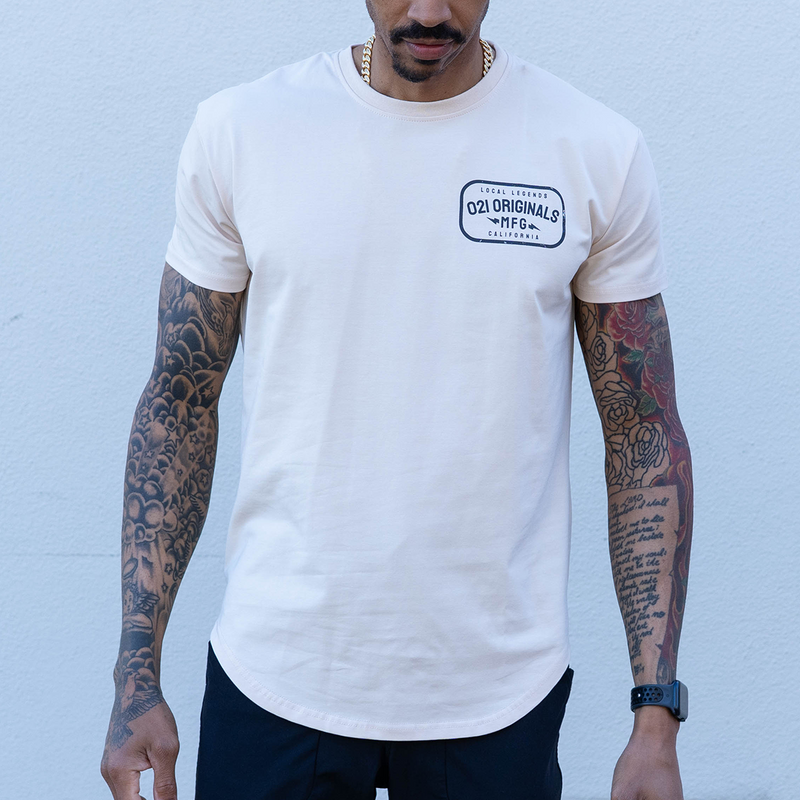 LOCAL MFG DROP-CUT T-SHIRT - SAND