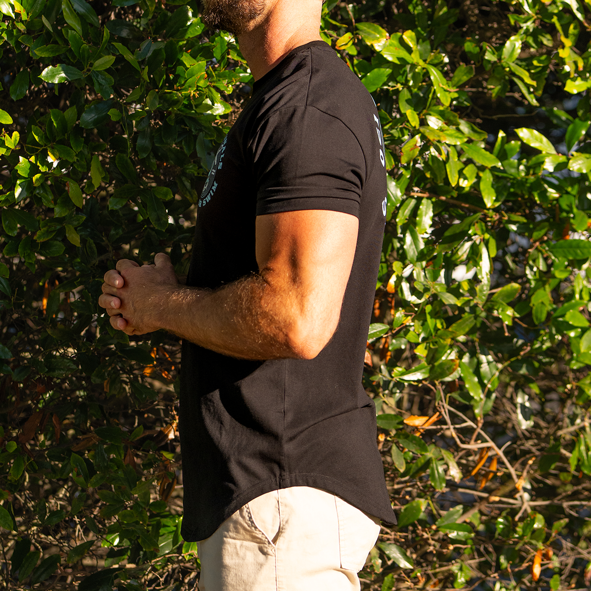 SINK OR SWIM DROP-CUT T-SHIRT - BLACK