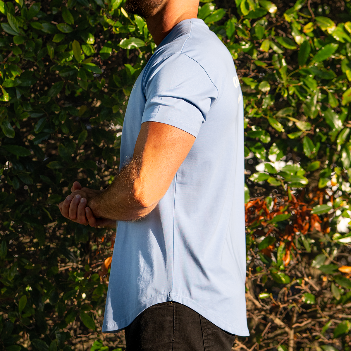 TRADITION STAMP DROP-CUT T-SHIRT - COASTAL BLUE