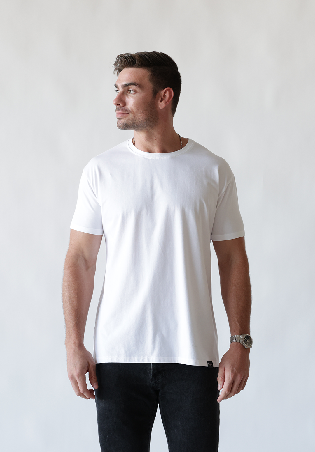 021 Originals essential tee worn outdoors