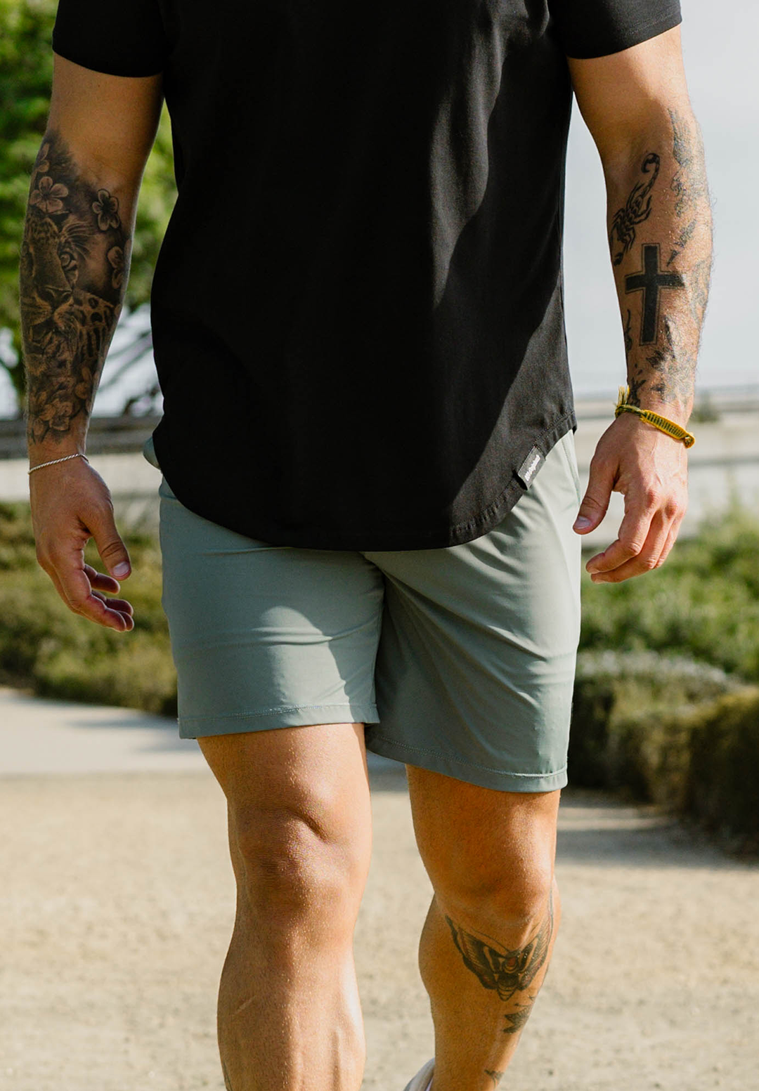 021 Originals drop-cut polo worn outdoors