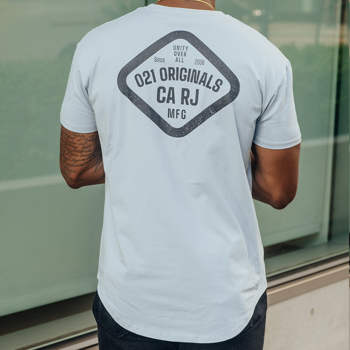 TRIFECTA DROP-CUT T-SHIRT - STORM BLUE