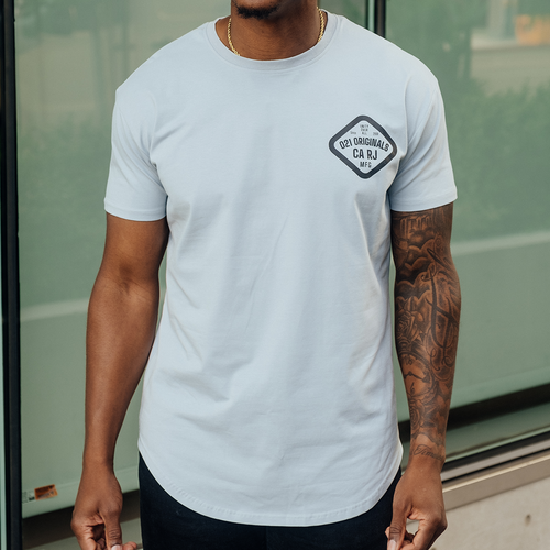TRIFECTA DROP-CUT T-SHIRT - SKY BLUE