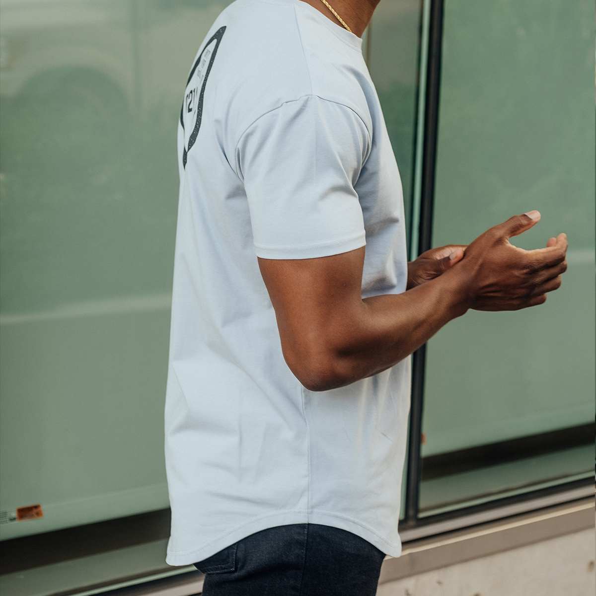 TRIFECTA DROP-CUT T-SHIRT - STORM BLUE