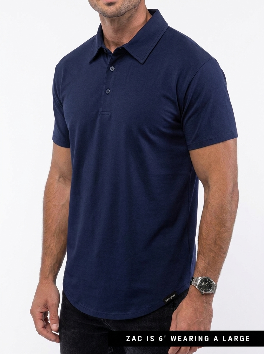 021 ESSENTIAL DROP-CUT POLO - NAVY