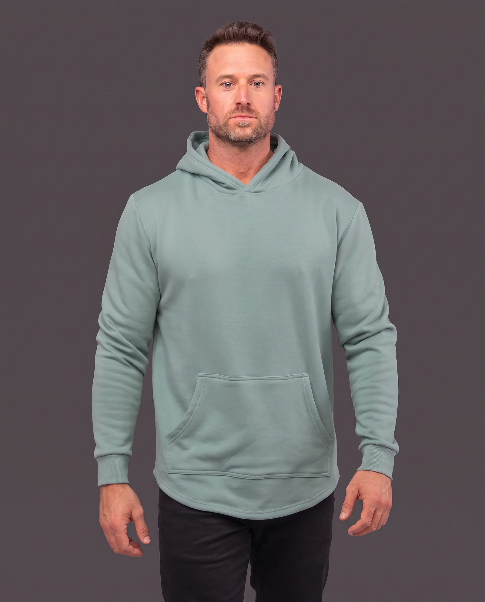021 Originals drop-cut hoodie worn outdoors