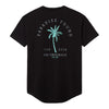 PARADISE PALM DROP-CUT T-SHIRT - BLACK