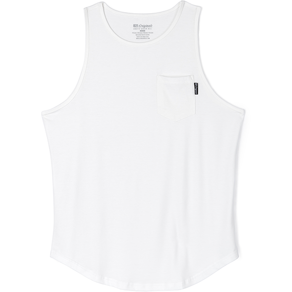 White Summer Tank Top Casual White Tank with Pocket 021 Originals