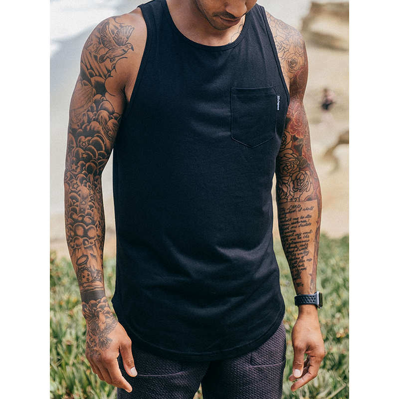 021 ESSENTIAL DROP-CUT TANK - BLACK