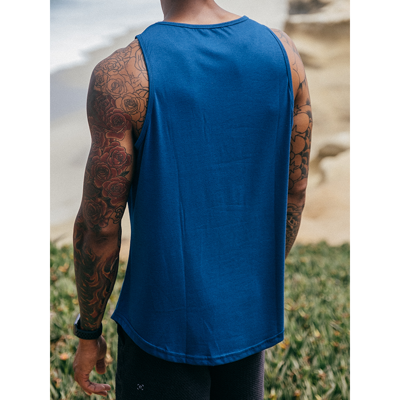 021 ESSENTIAL DROP-CUT TANK - DEEP BLUE