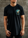 LIGHTNING PALM DROP-CUT T-SHIRT - BLACK