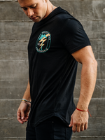 LIGHTNING PALM DROP-CUT T-SHIRT - BLACK