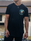 LIGHTNING PALM DROP-CUT T-SHIRT - BLACK
