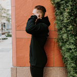MFG SPLIT-HEM HOODIE - BLACK