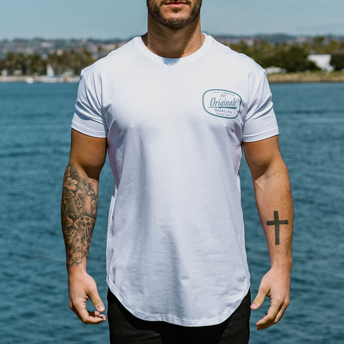 MECHANIX DROP-CUT T-SHIRT - WHITE