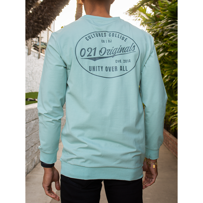 OVAL STAMP CREWNECK - SEA FOAM