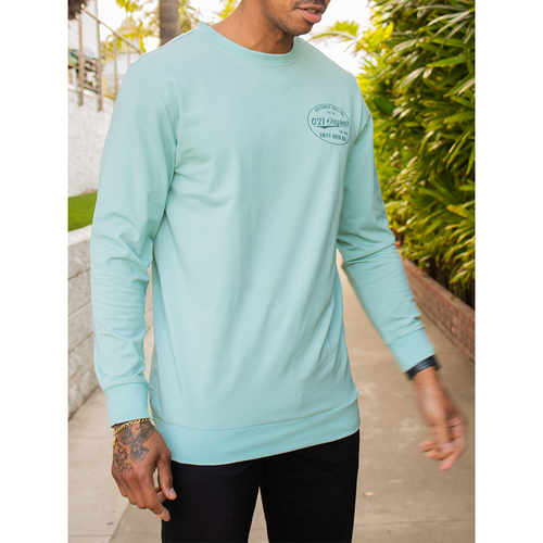 OVAL STAMP CREWNECK - SEA FOAM