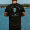 PARADISE PALM DROP-CUT T-SHIRT - BLACK