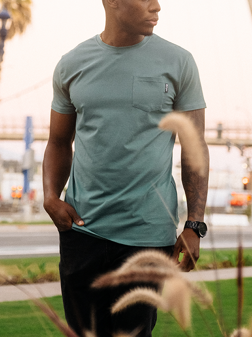 021 ESSENTIAL POCKET T-SHIRT - SEA FOAM