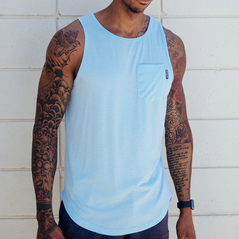 021 ESSENTIAL DROP-CUT TANK - POWDER BLUE