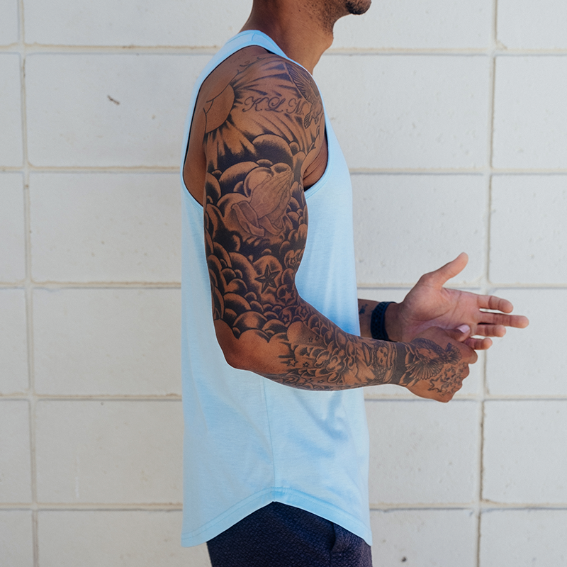 021 ESSENTIAL DROP-CUT TANK - POWDER BLUE