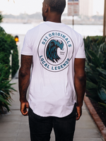 TIDAL WAVE DROP-CUT T-SHIRT - WHITE