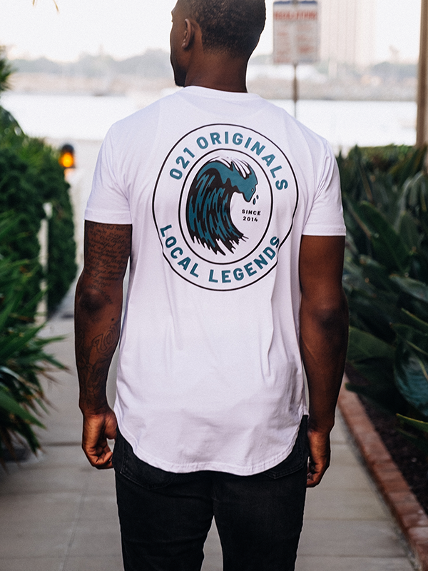 TIDAL WAVE DROP-CUT T-SHIRT - WHITE