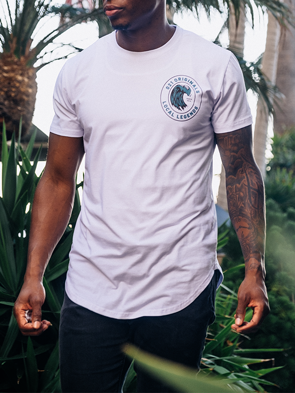 TIDAL WAVE DROP-CUT T-SHIRT - WHITE