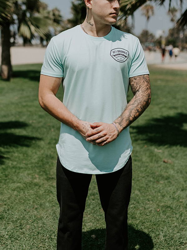 UNITY SCROLL DROP-CUT T-SHIRT - MINT