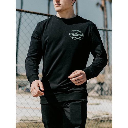 Black Cotton Crewneck Sweatshirt